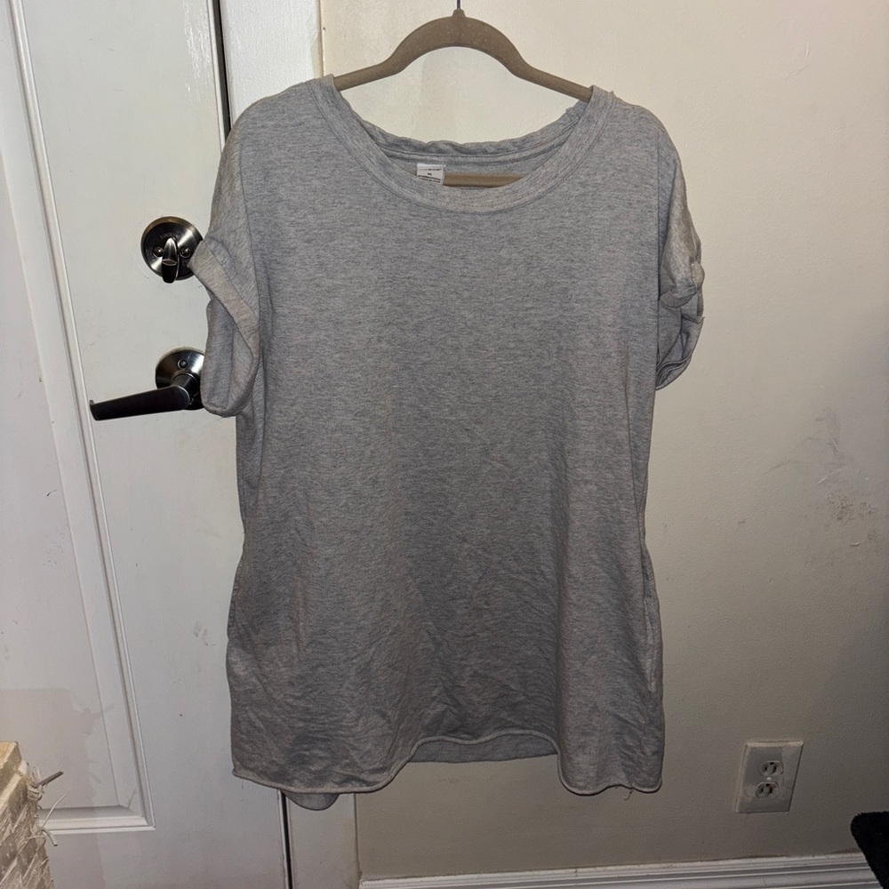 Grey women's t-shirt dress with pockets
